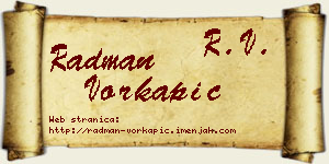 Radman Vorkapić vizit kartica
